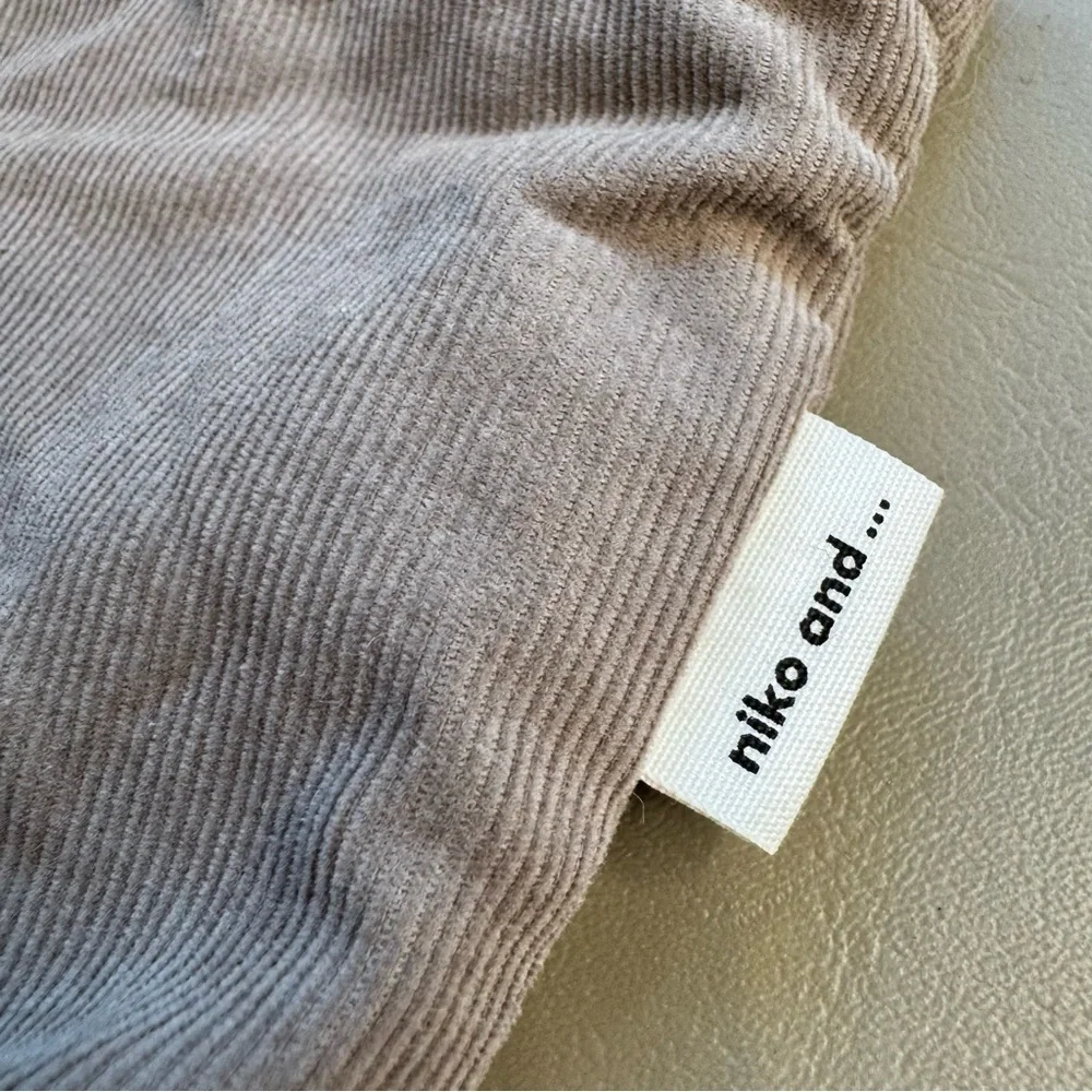 Niko And … Corduroy Mini Tote Bag Taupe Tan Gray N26